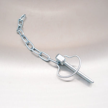 80mm Flat Cotter Pin and Chain - Spring Ring - Zinc Plated Steel