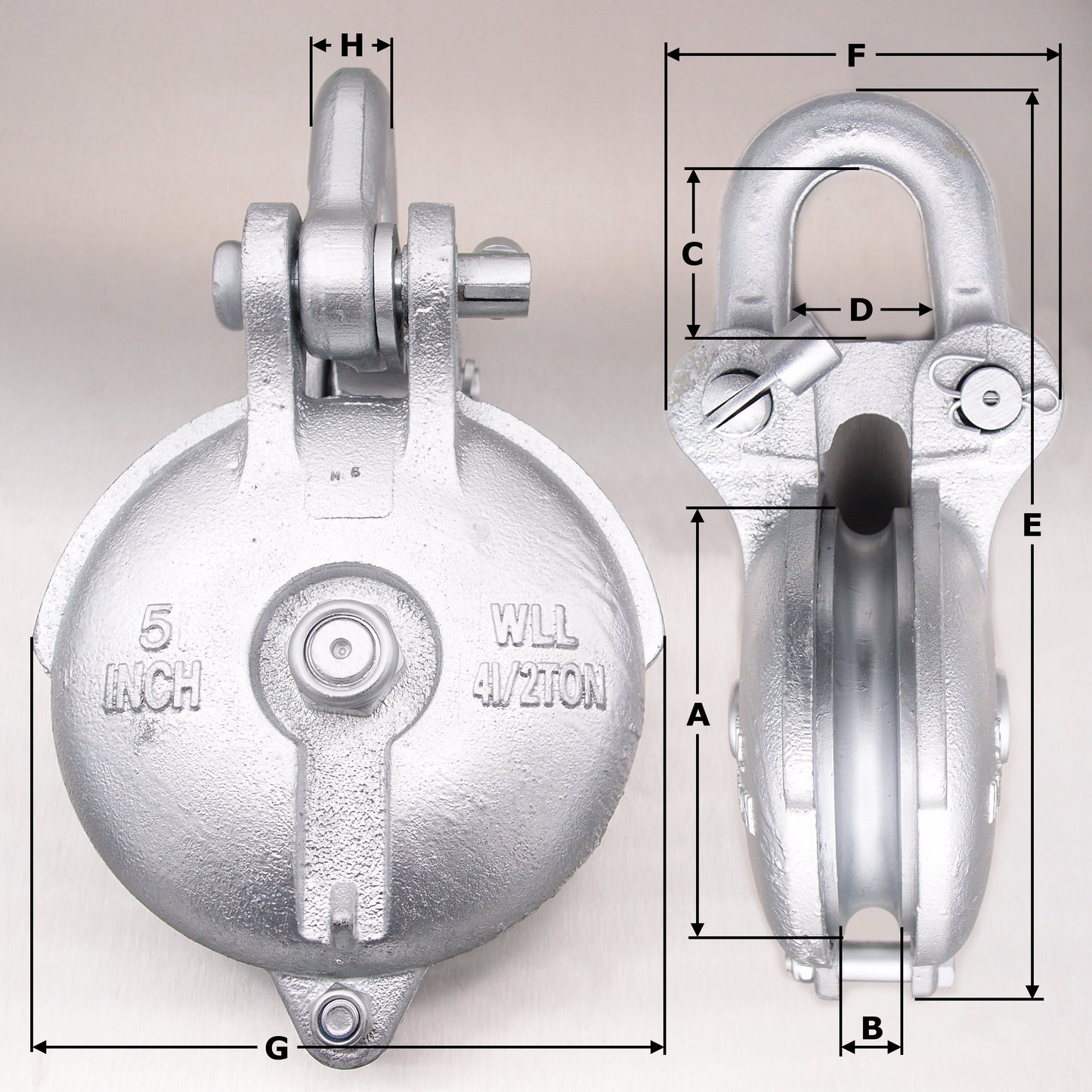 Forestry Yarding Pulley Block - Galvanised