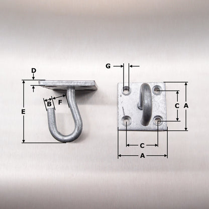 50mm x 50mm Hook on Plate - Galvanised Steel