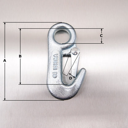 90mm Winch Hooks: Zinc Plated - Standard