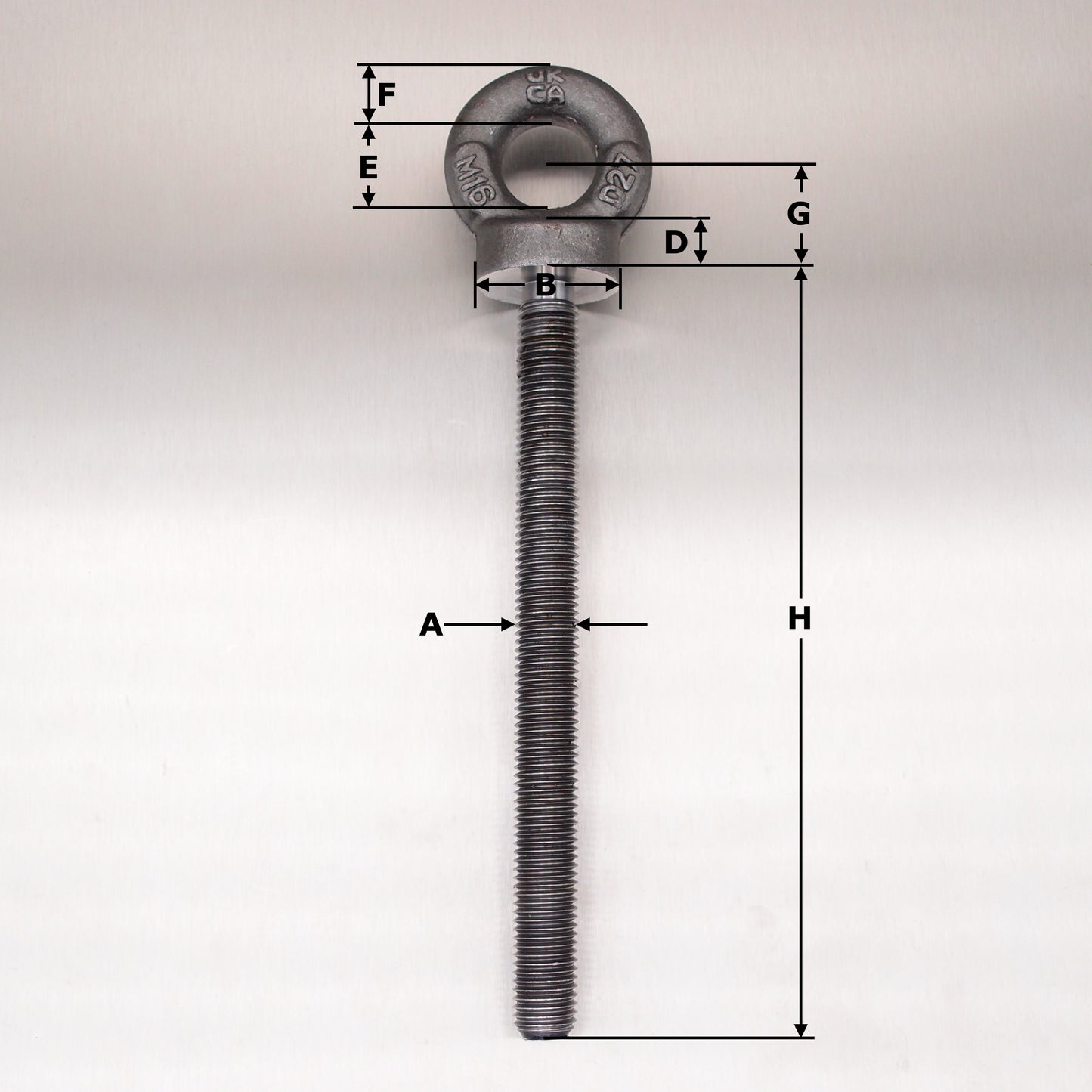 Metric Long Shank Collared Eyebolts - Tested and Certified