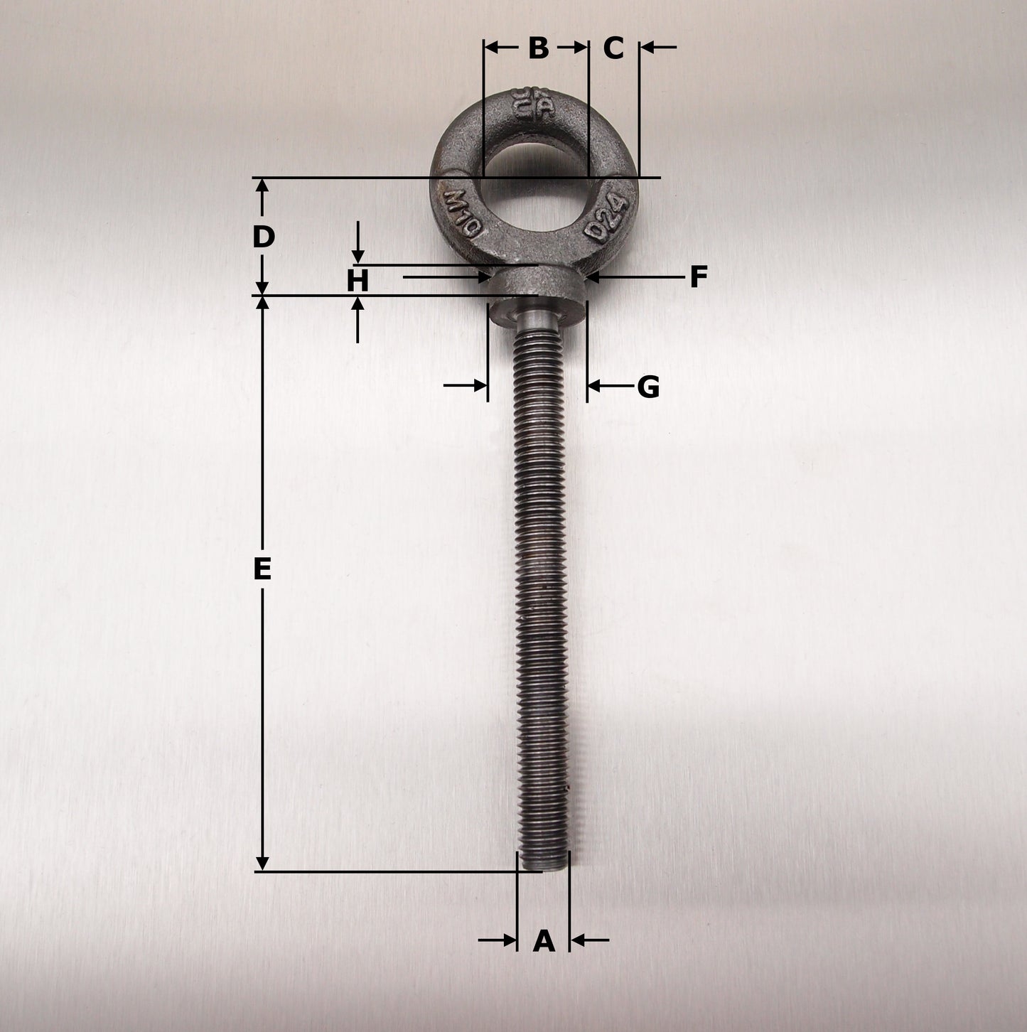 Metric Long Shank Dynamo Eyebolts - Tested and Certified