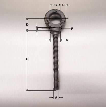 Metric Long Shank Dynamo Eyebolts - Tested and Certified