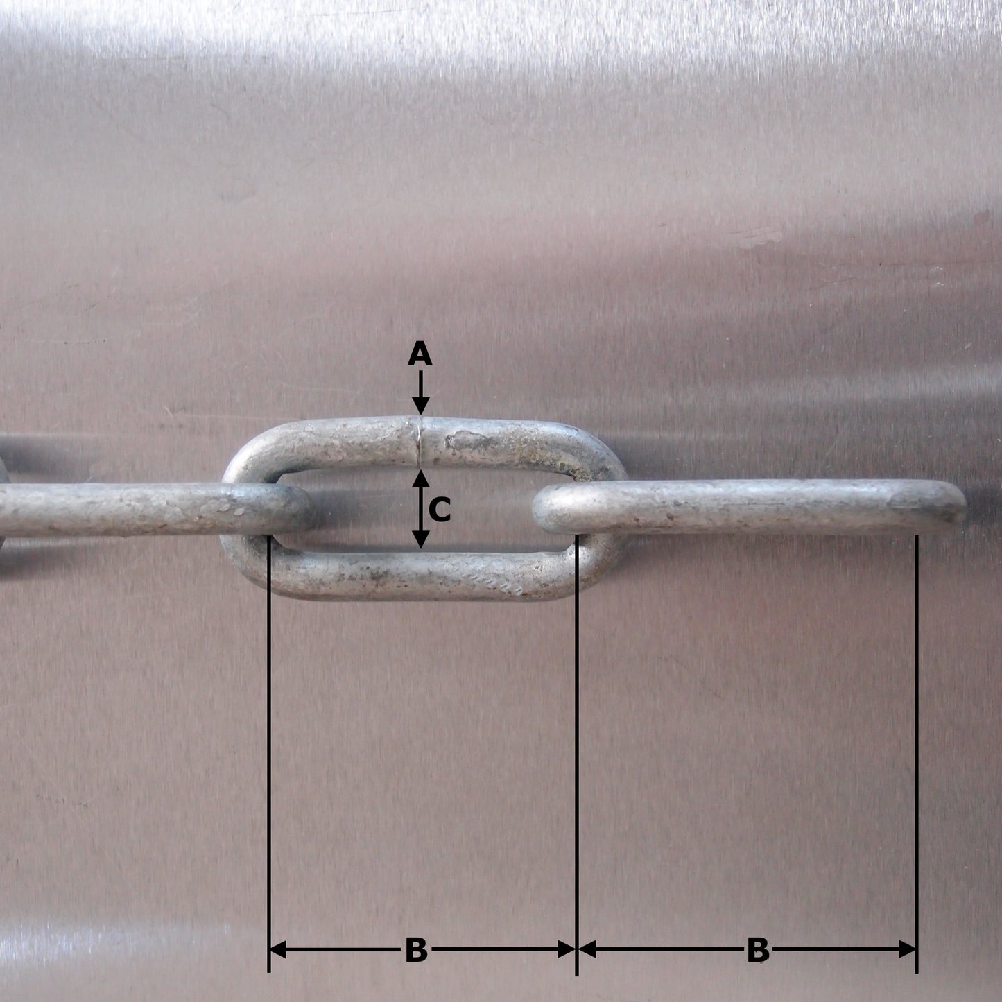 Mild Steel Welded Straight Link Chain - Hot Dipped Galvanised