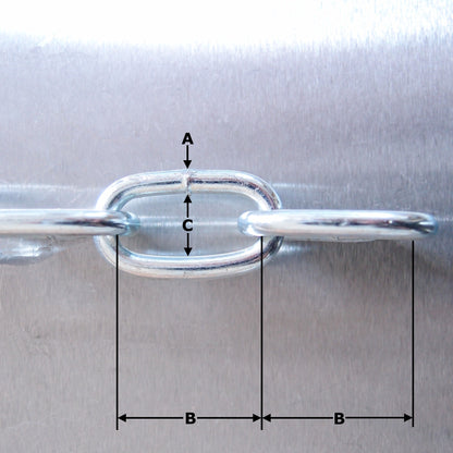 Mild Steel Welded Straight Link Chain - Zinc Plated