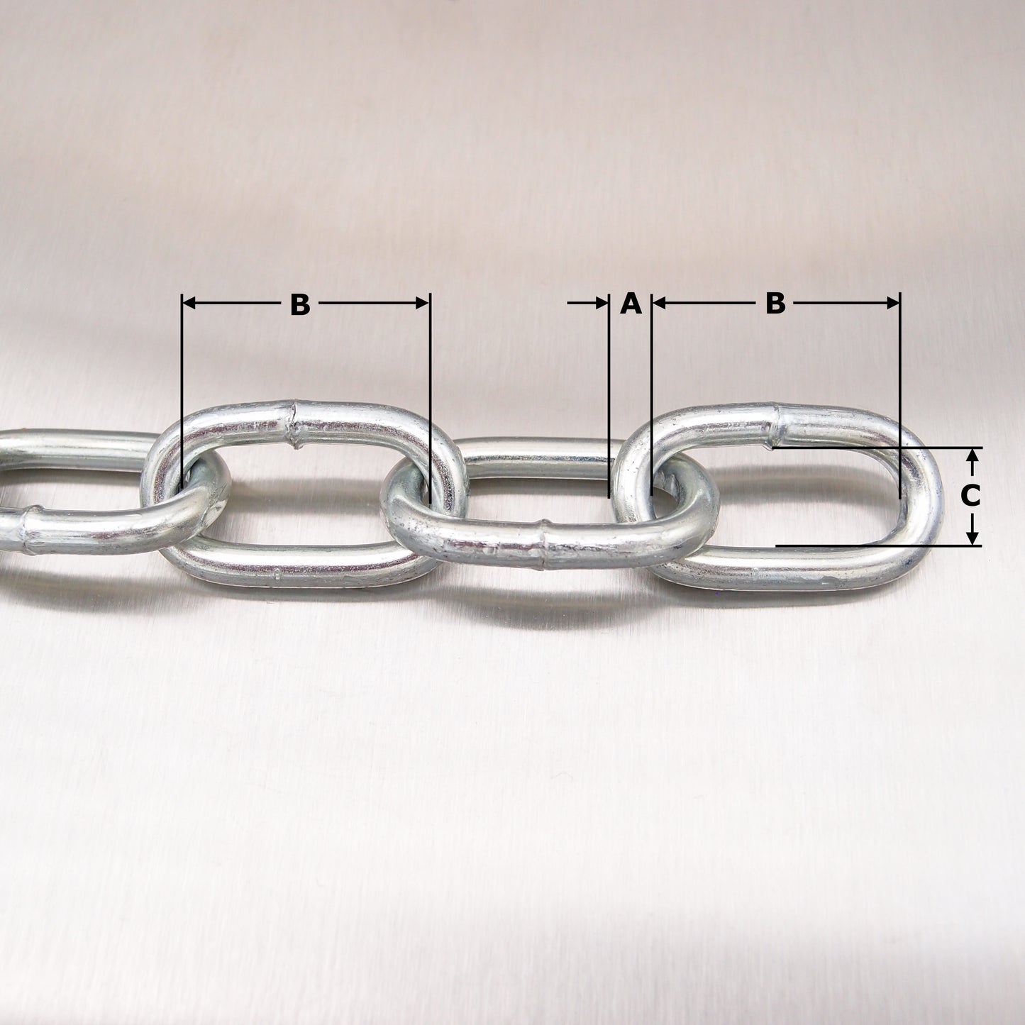 Mild Steel Welded Straight Link Chain - Zinc Plated