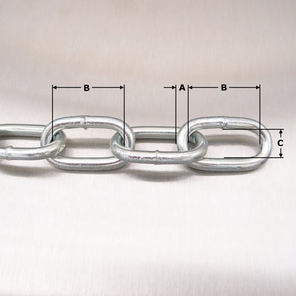 Mild Steel Welded Straight Link Chain - Zinc Plated
