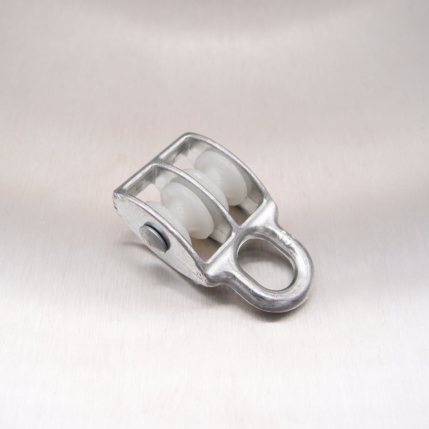 Double Awning Pulley - Nylon Sheaves - Fixed Eye - Zinc Plated Steel