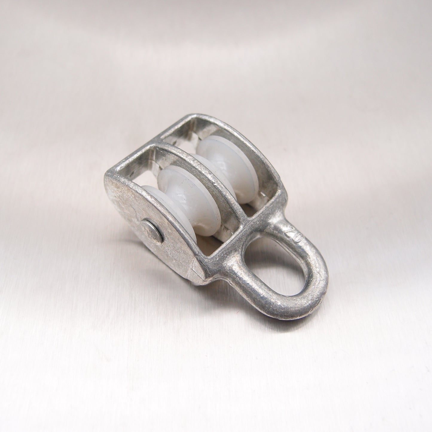 Double Awning Pulley - Nylon Sheaves - Fixed Eye - Zinc Plated Steel