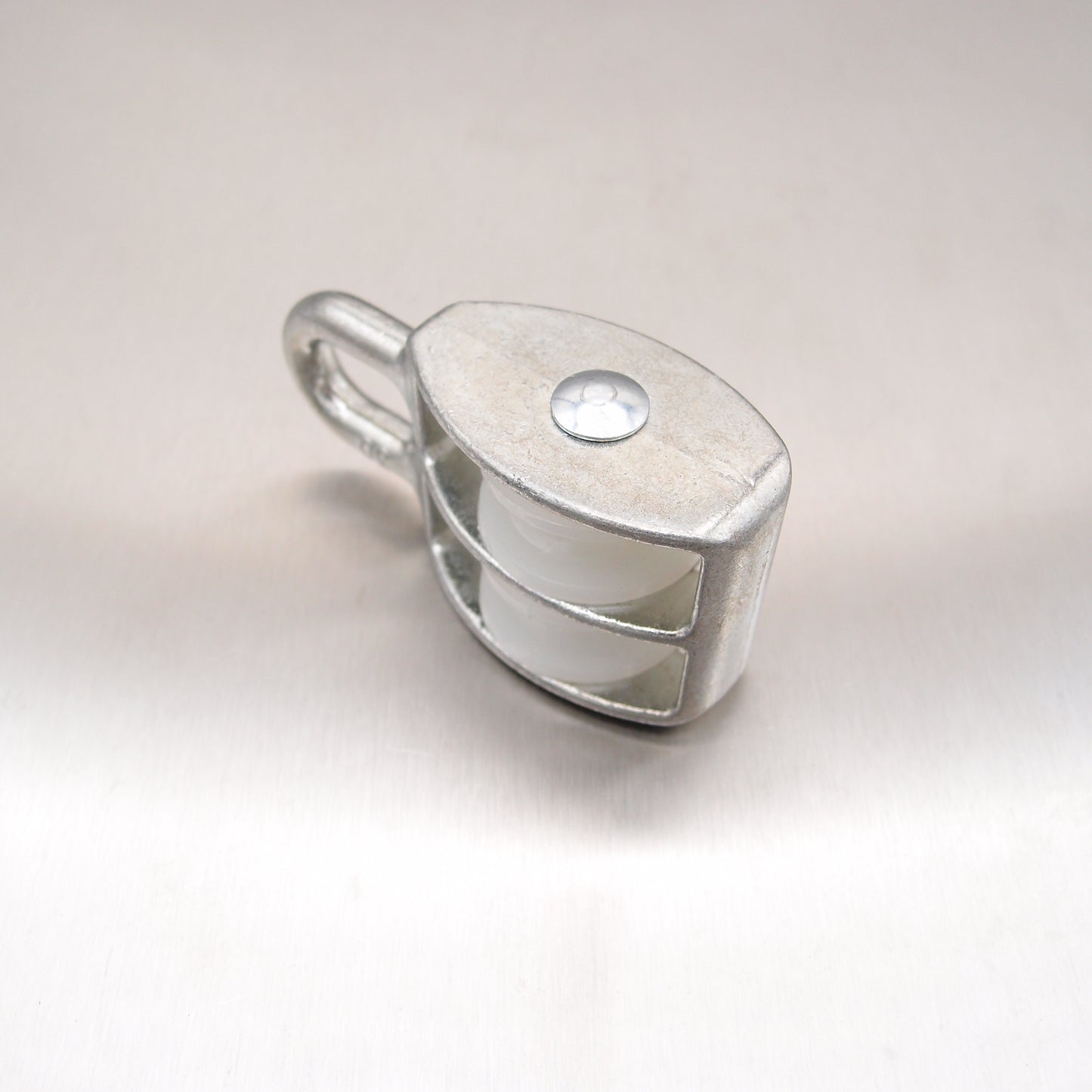 Double Awning Pulley - Nylon Sheaves - Fixed Eye - Zinc Plated Steel