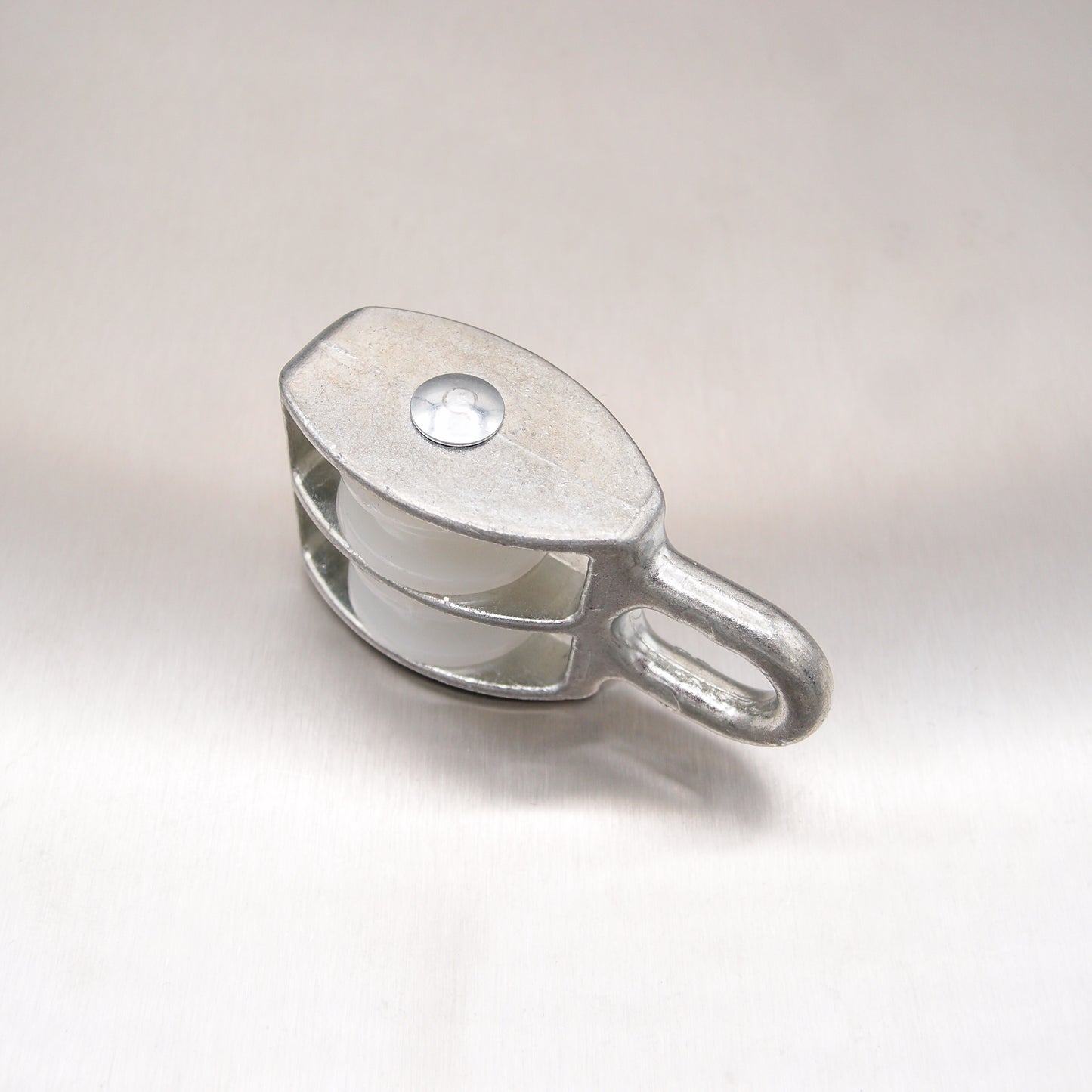 Double Awning Pulley - Nylon Sheaves - Fixed Eye - Zinc Plated Steel