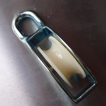 Single Awning Pulley - Nylon Sheave - Fixed Eye - Zinc Plated Steel