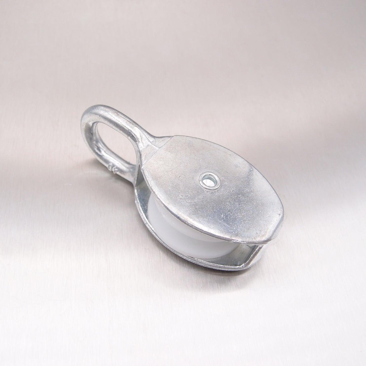 Single Awning Pulley - Nylon Sheave - Fixed Eye - Zinc Plated Steel