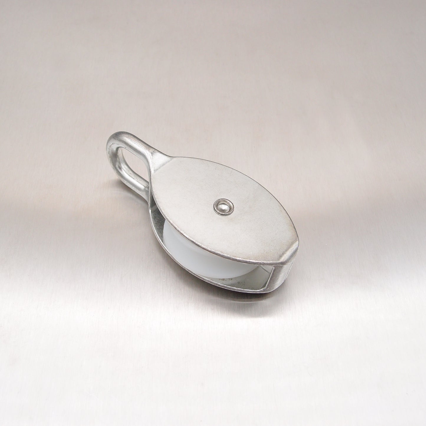 Single Awning Pulley - Nylon Sheave - Fixed Eye - Zinc Plated Steel