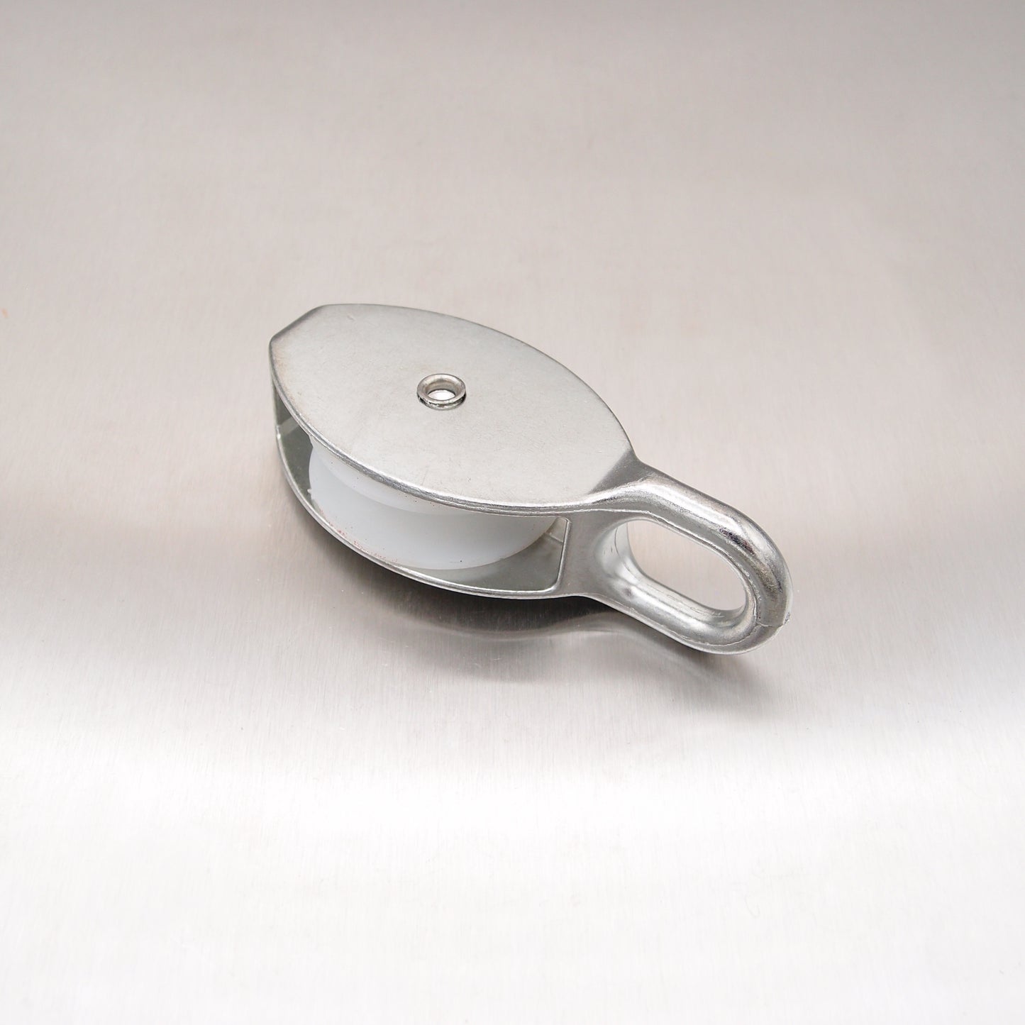 Single Awning Pulley - Nylon Sheave - Fixed Eye - Zinc Plated Steel