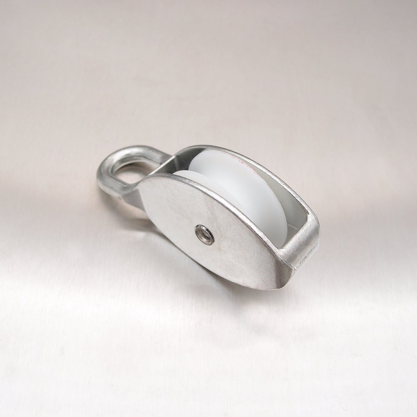 Single Awning Pulley - Nylon Sheave - Fixed Eye - Zinc Plated Steel