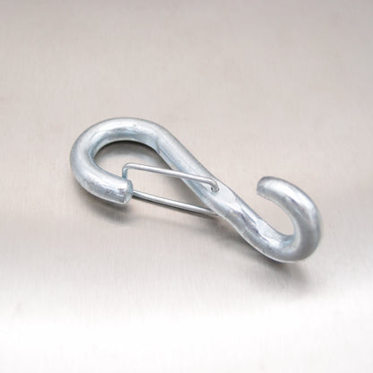 3.5" Spring Hook To Crue - Zinc Plated Steel - Wire Catch