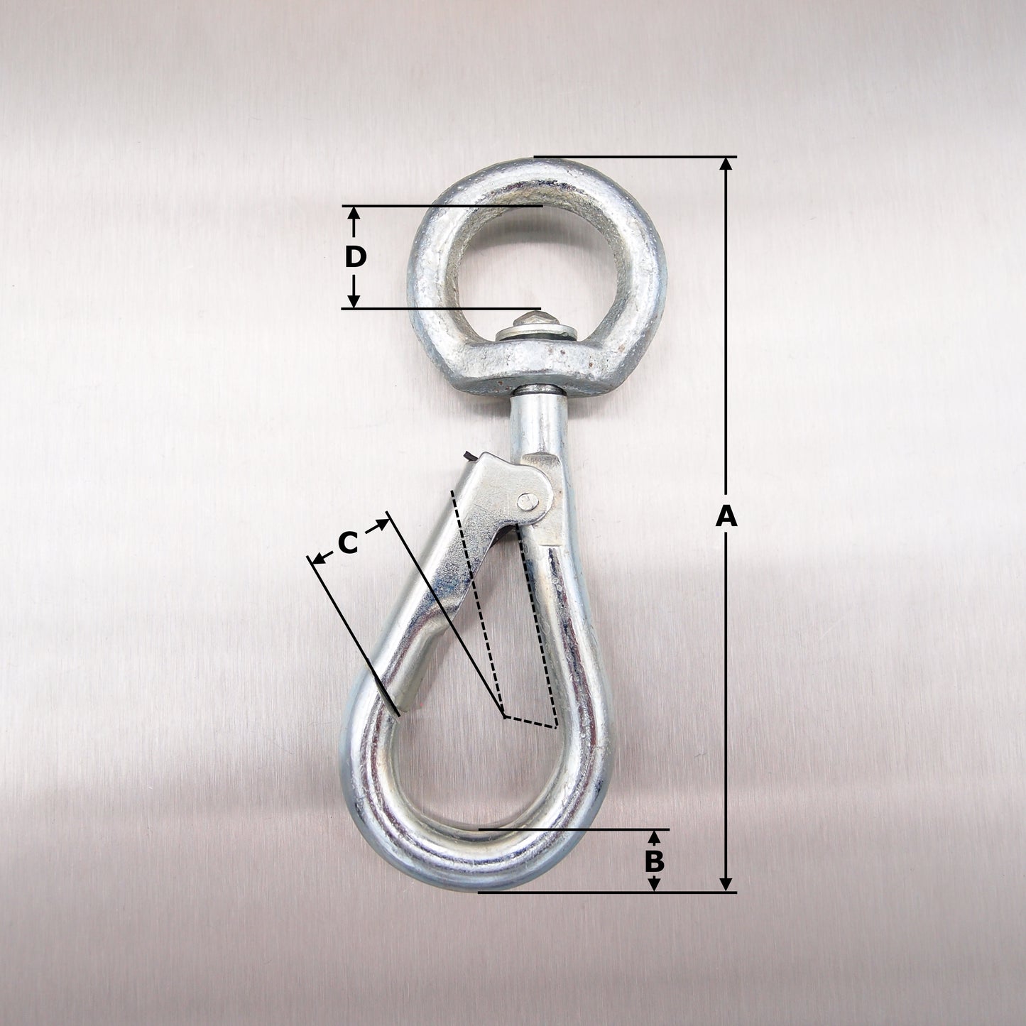 Standard Springhooks to Swivel: Zinc Plated
