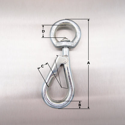 Standard Springhooks to Swivel: Zinc Plated