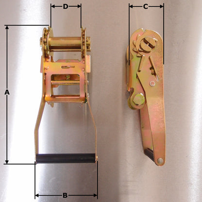 50mm Webbing Ratchet Handles: Long Wide Handle