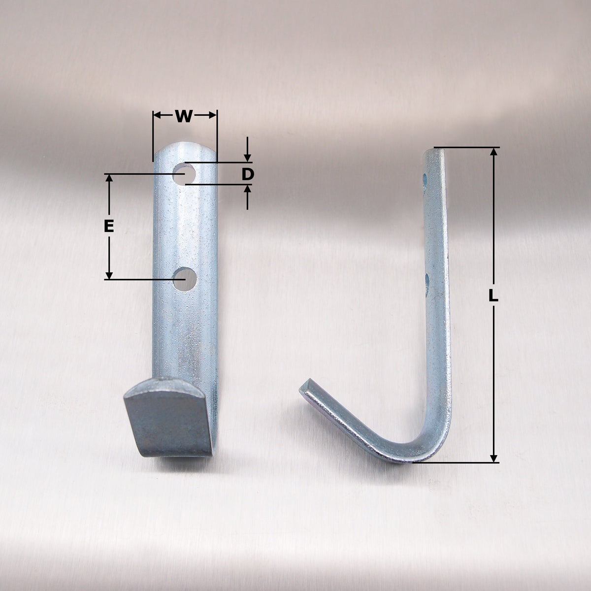 Bolt On Rope Hooks Zinc Plated - Half Round Pattern