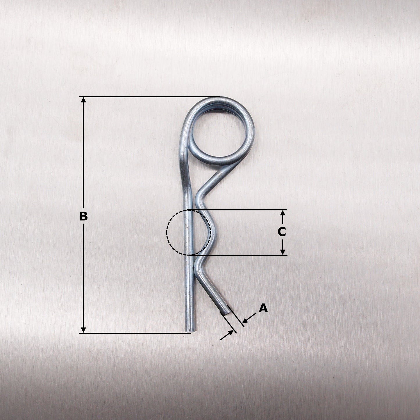 Zinc Plated Double Coiled R-Clip - Retaining Pin
