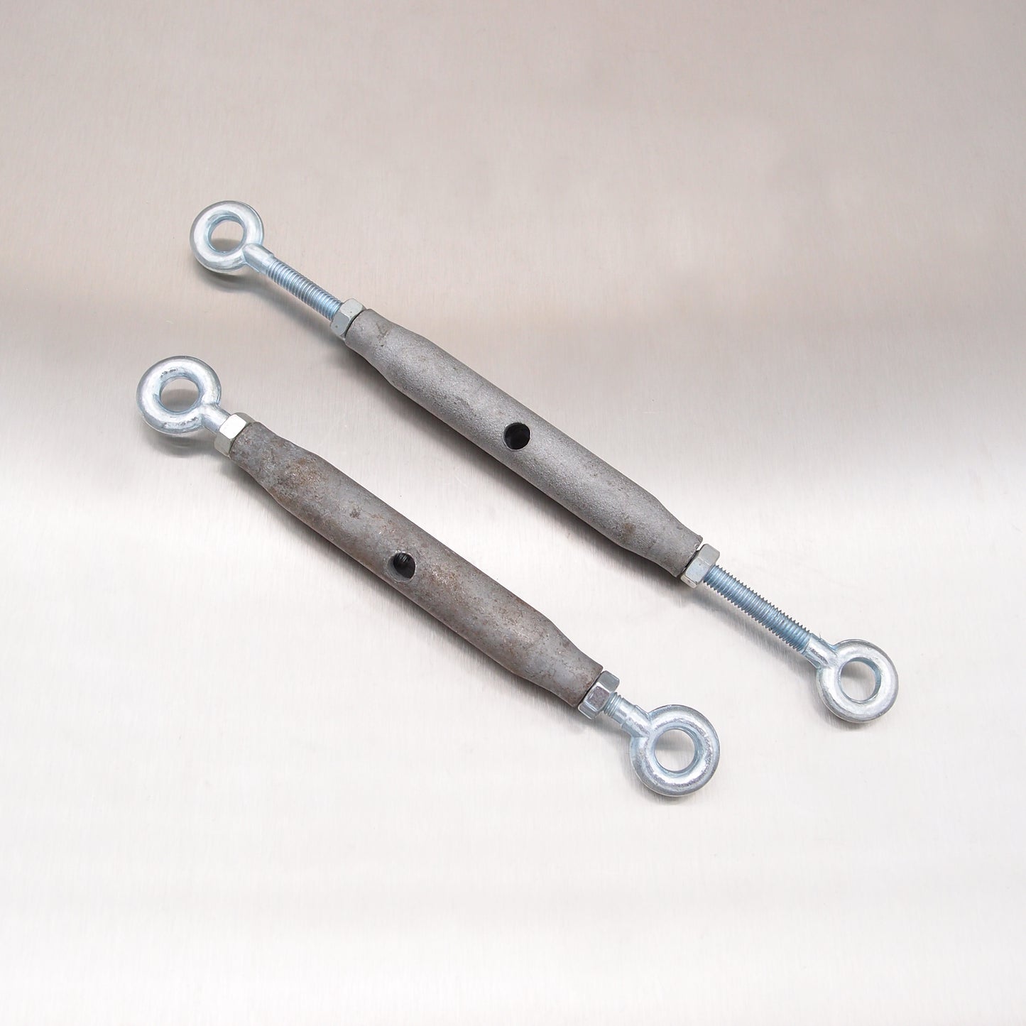 Rigging Screws Closed Body with Locknuts: Galvanised - Eye & Eye