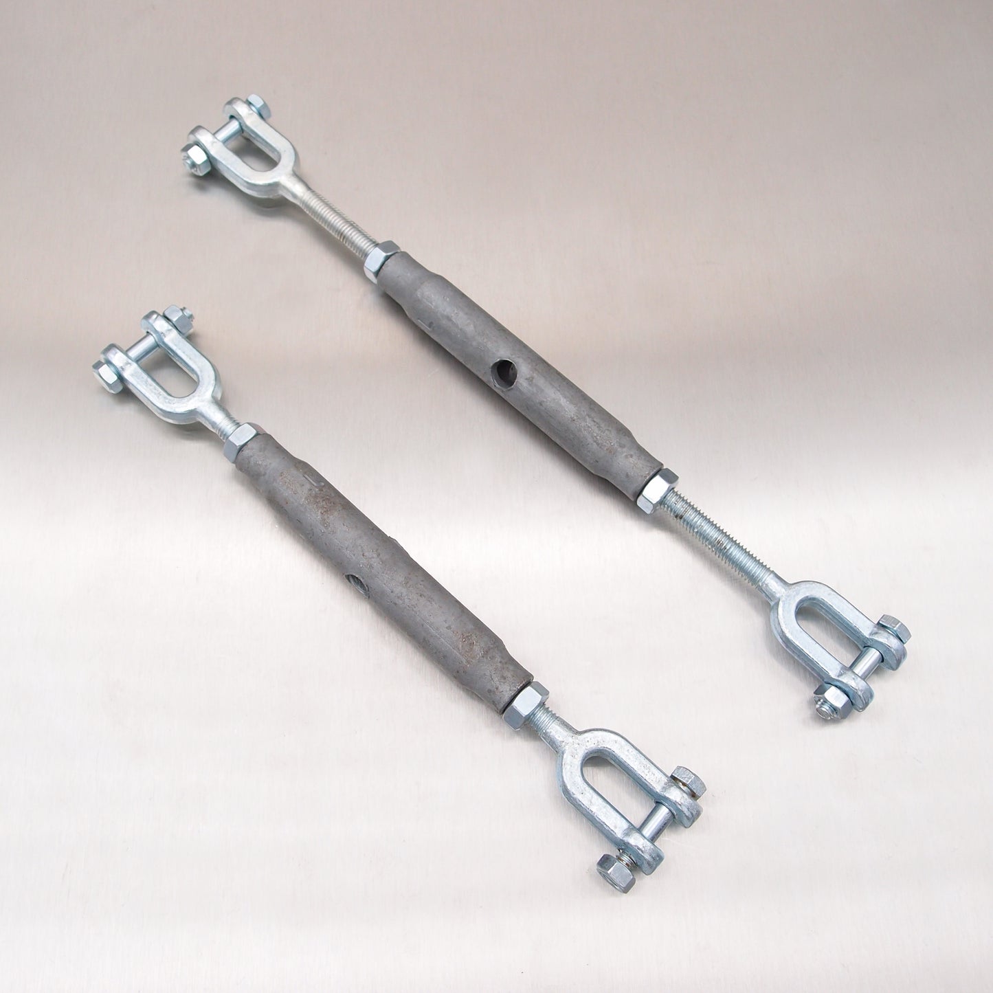 Rigging Screws Closed Body with Locknuts: Galvanised - Jaw & Jaw