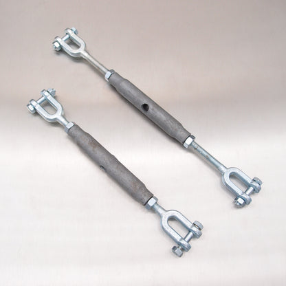 Rigging Screws Closed Body with Locknuts: Galvanised - Jaw & Jaw
