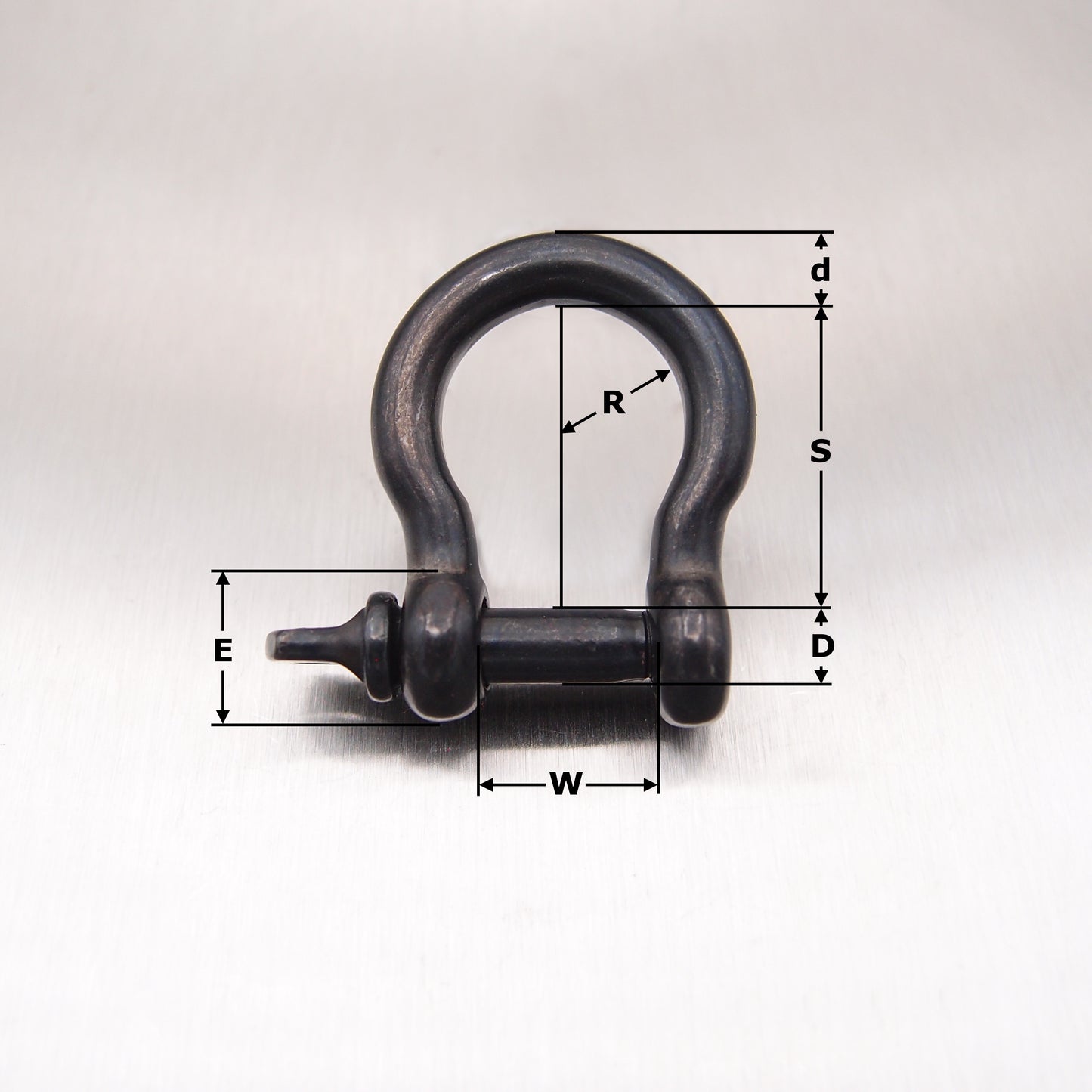 Stay Black Stainless Steel Bow Shackle - with Screwed Collar Pin - AISI 316