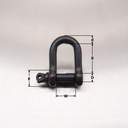 StayBlack Stainless Steel Dee Shackle - with Screwed Collar Pin AISI 316