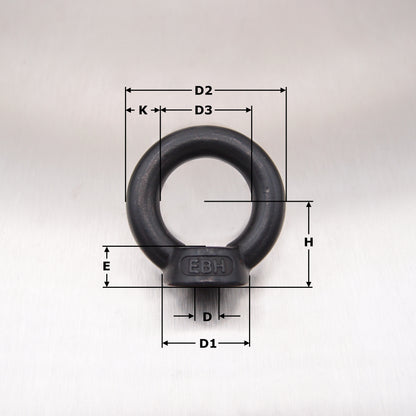 Stay Black Stainless Steel Eyenuts - to DIN 582 Untested AISI 316