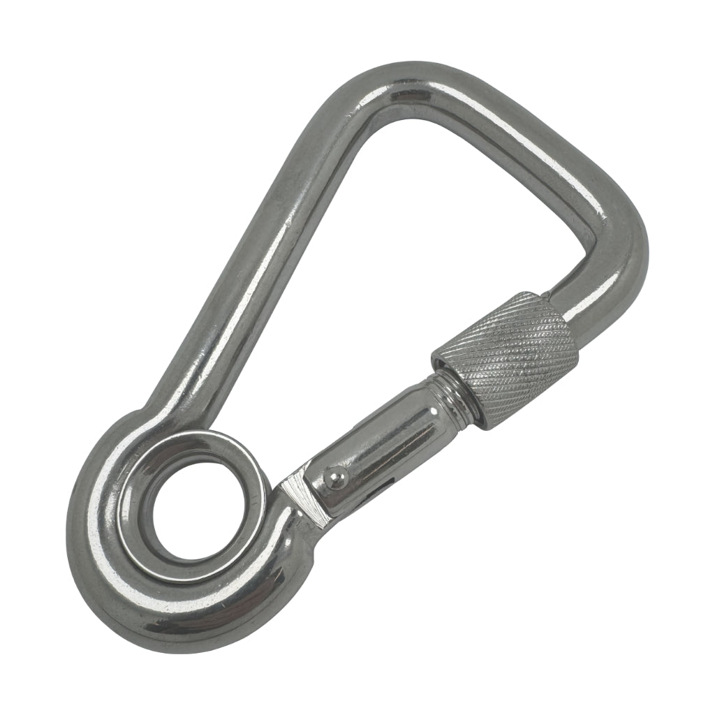Stainless Steel Asymmetric Carbine Hook with Eyelet & Screw Nut