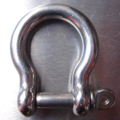 Stainless Steel Bow Shackle - with Screwed Collar Pin - AISI 316