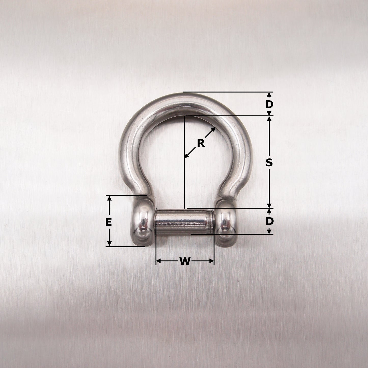 Stainless Steel Bow Shackle - Hexagon Socket Countersunk Pin - AISI 316