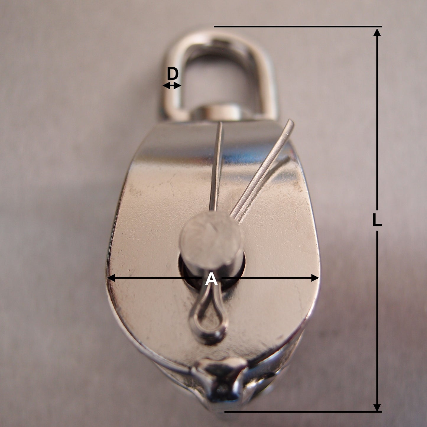 Stainless Steel Double Sheave Blocks with Swivel Oval Eye - AISI 316