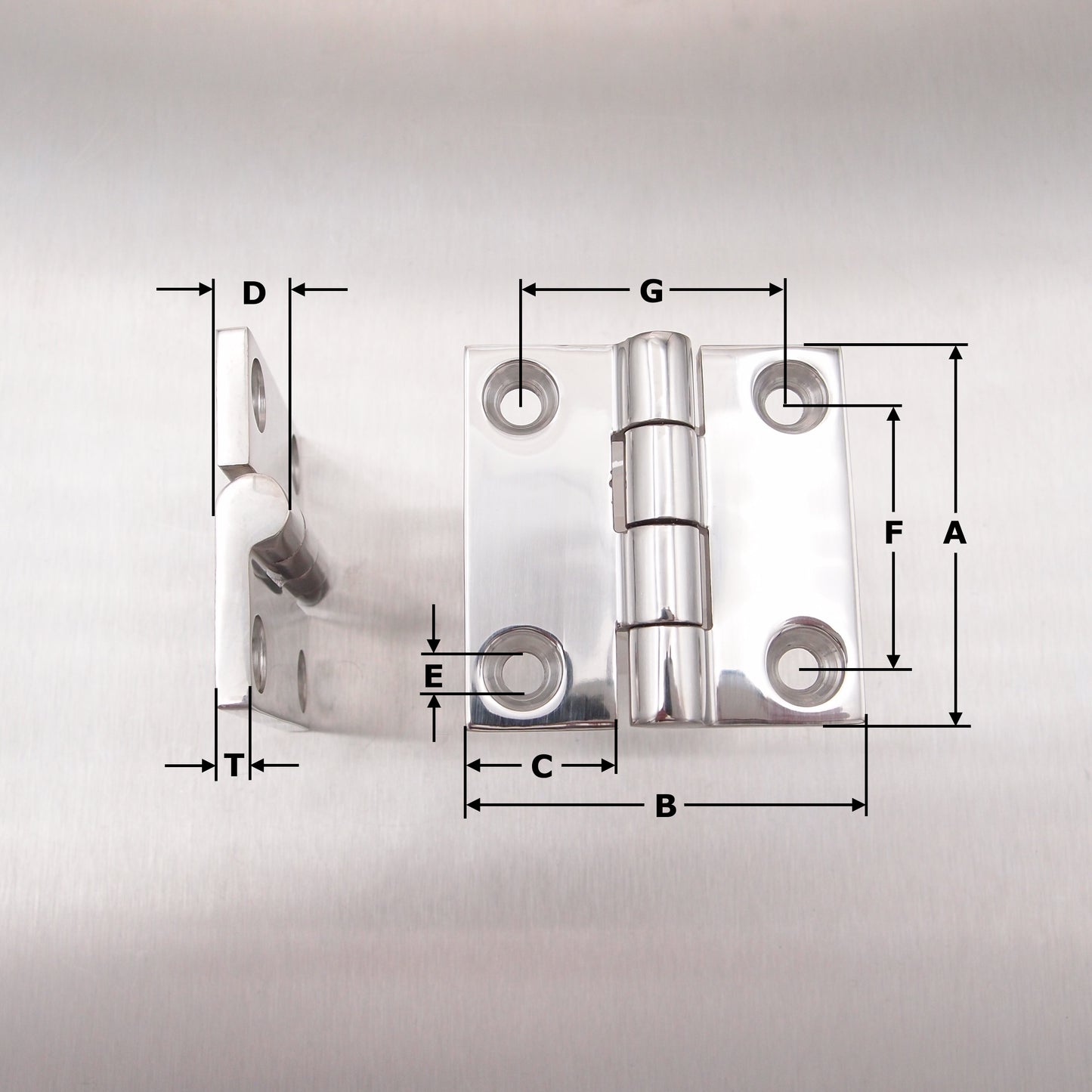 Stainless Steel Butt Hinge - 316 Marine grade