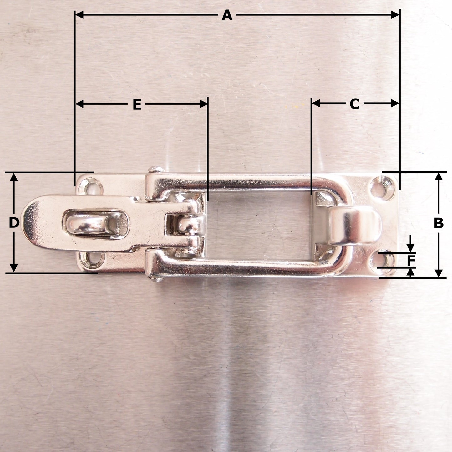 88mm Stainless Steel Bailing Latch - Heavy Pattern - AISI 316