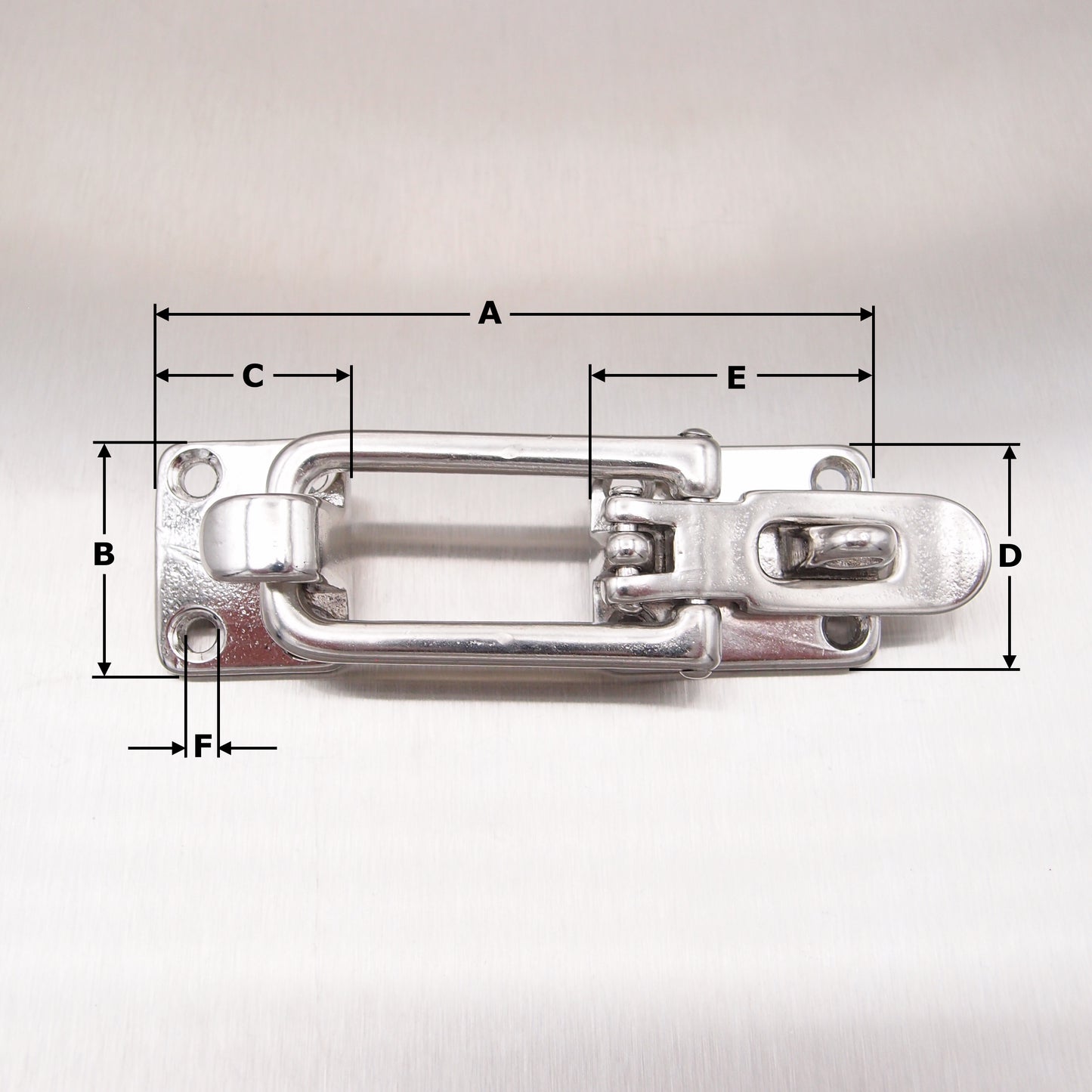 88mm Stainless Steel Bailing Latch - Heavy Pattern - AISI 316