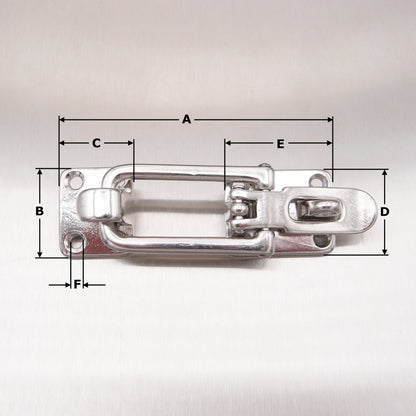 88mm Stainless Steel Bailing Latch - Heavy Pattern - AISI 316