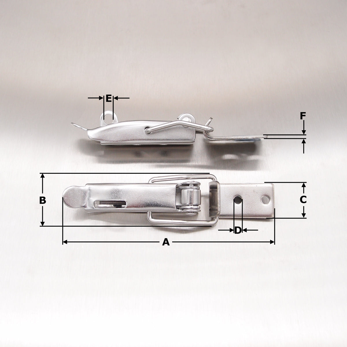 115mm Stainless Steel Bailing Latch  - Light Pattern - AISI 304
