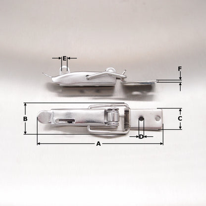 115mm Stainless Steel Bailing Latch  - Light Pattern - AISI 304