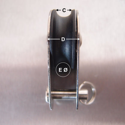 Stainless Steel 25mm Pulley Block with Nylon Sheave - Removable Pin - AISI 316
