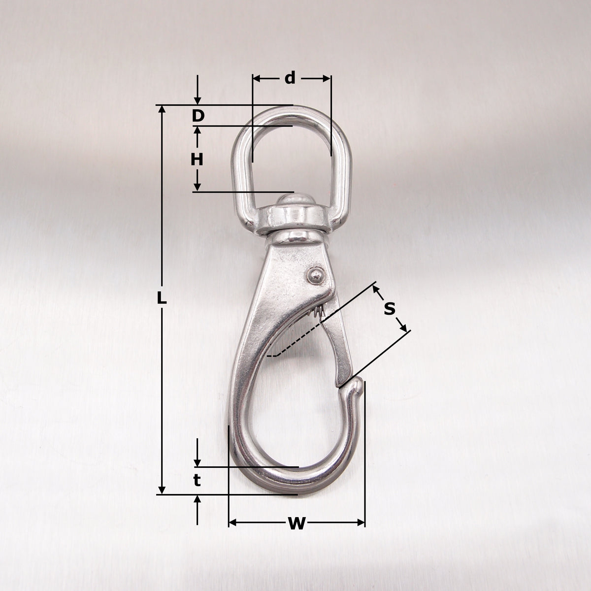 Stainless Steel Swivel Eye Boat Snap Hook - AISI 316