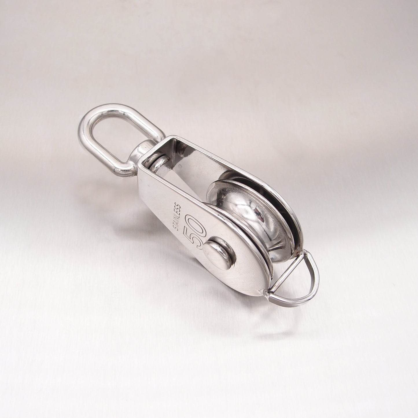 Stainless Steel Single Sheave Blocks with Swivel Oval Eye & Becket - AISI 316