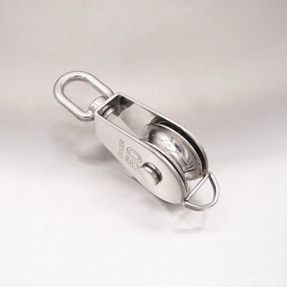Stainless Steel Single Sheave Blocks with Swivel Oval Eye & Becket - AISI 316