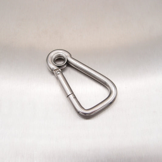 Stainless Steel Asymmetric Carbine Hook with Eyelet - AISI 316