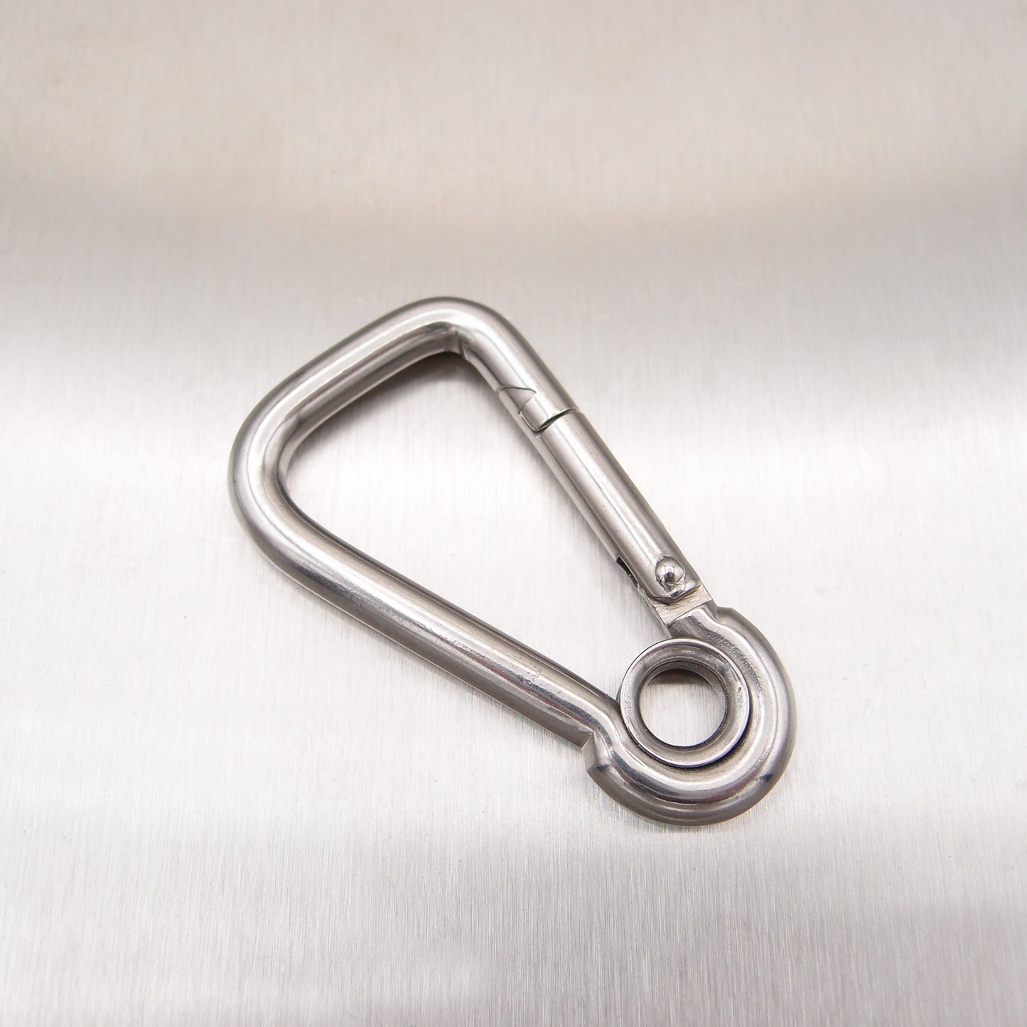 Stainless Steel Asymmetric Carbine Hook with Eyelet - AISI 316