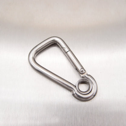 Stainless Steel Asymmetric Carbine Hook with Eyelet - AISI 316