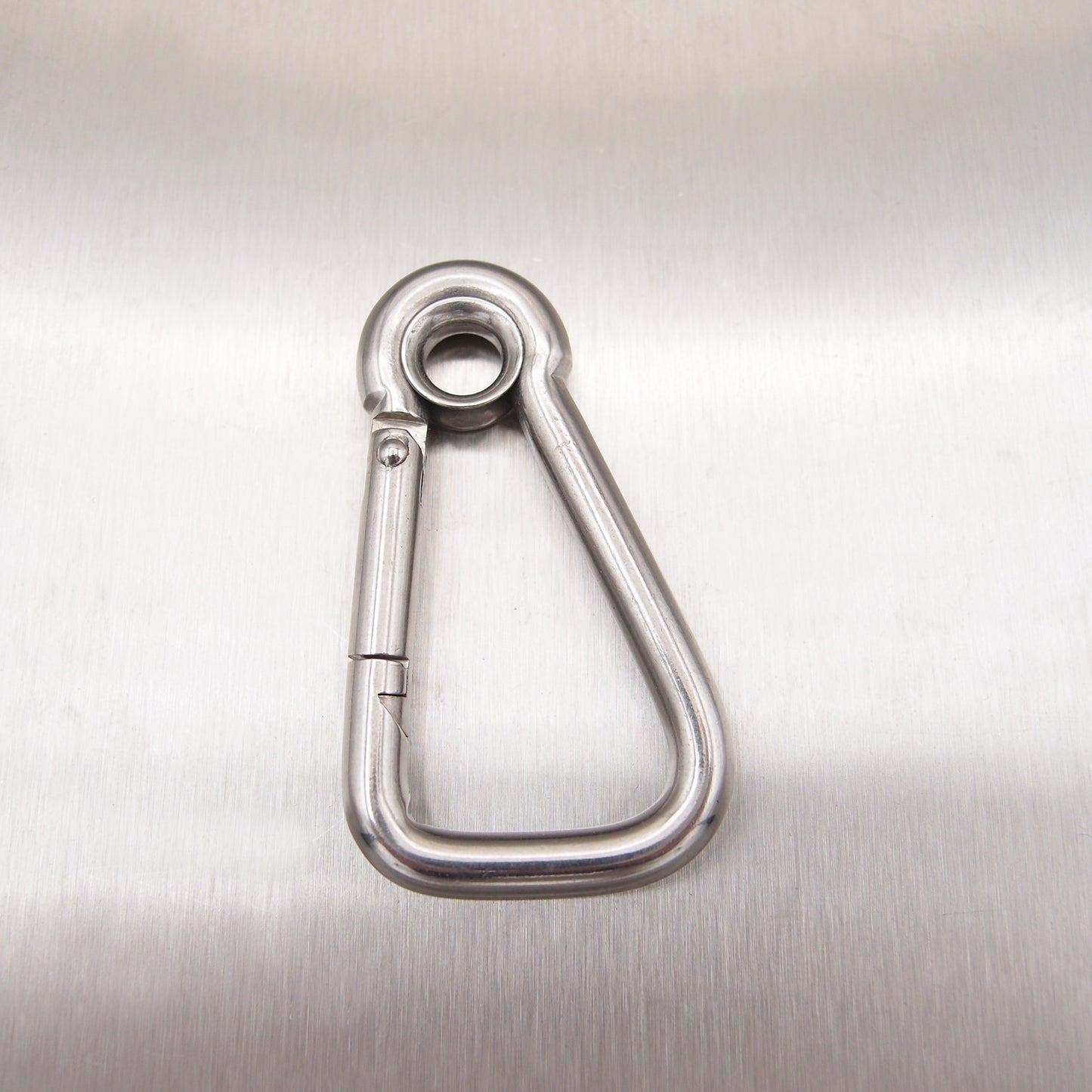 Stainless Steel Asymmetric Carbine Hook with Eyelet - AISI 316